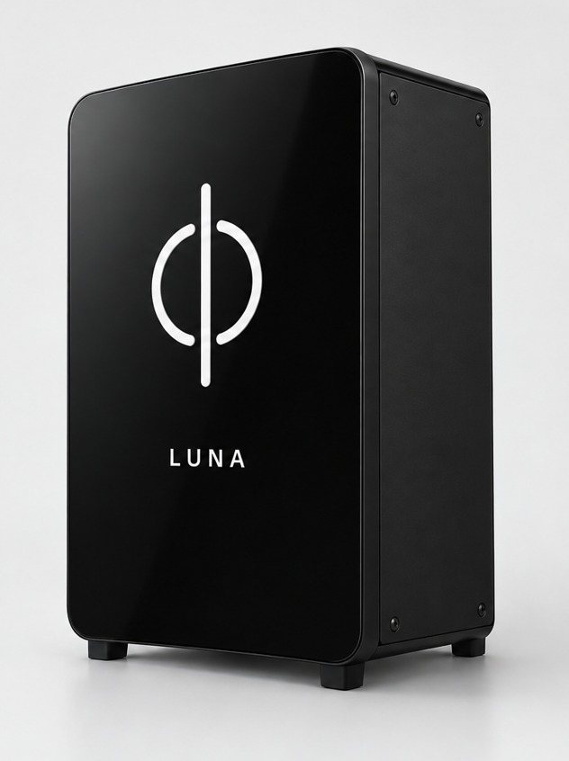 Luna power storage unit, angled view.